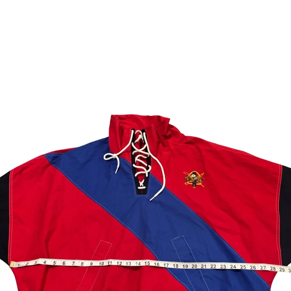 Polo Ralph Lauren Mens XL‎ Colorblock Lace Up Windbreaker Jacket Triple Pony